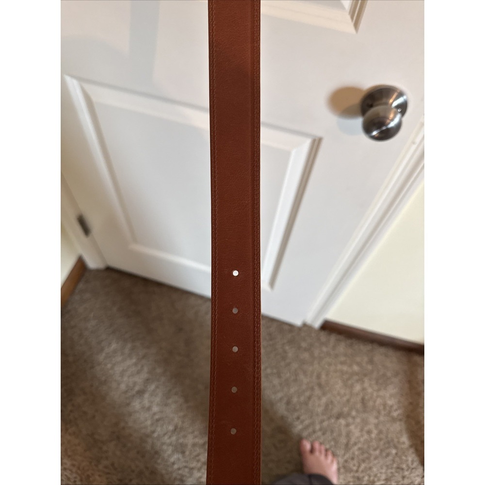 Bosca Brown Genuine Italian Leather Belt Size 44 Full Grain Hand Stained New - Picture 11 of 12